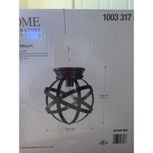 Home Decorators Collection Oil Rubbed Bronze Flush Mount Light Fixture 10.5" Dia
